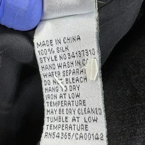 Nygard Collection Womens 100% Silk Pencil Skirt Black White Abstract Lines 10 - Picture 7 of 10